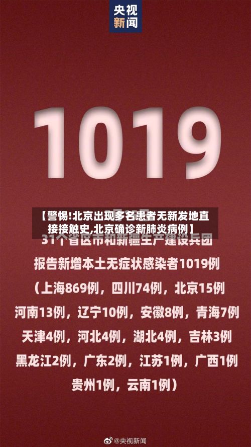 【警惕!北京出现多名患者无新发地直接接触史,北京确诊新肺炎病例】