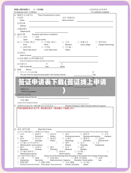 签证申请表下载(签证线上申请)
