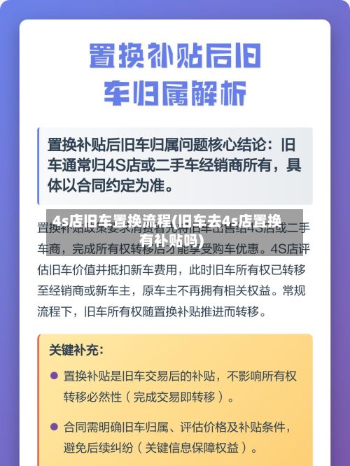 4s店旧车置换流程(旧车去4s店置换有补贴吗)