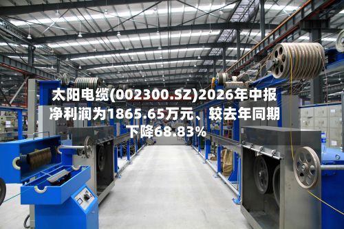 太阳电缆(002300.SZ)2026年中报净利润为1865.65万元、较去年同期下降68.83%-第2张图片