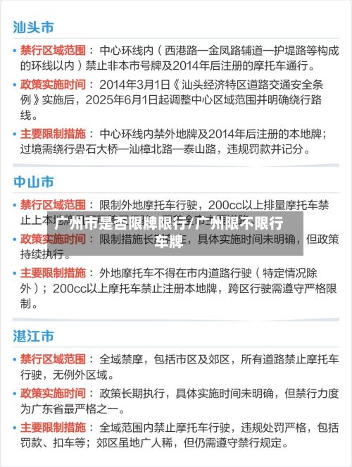 广州市是否限牌限行/广州限不限行车牌