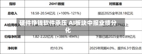 硬件挣钱软件承压 AI板块中报业绩分化-第3张图片