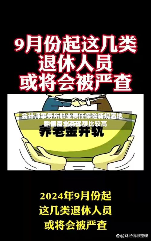 会计师事务所职业责任保险新规落地:重点业务保额比较高
翻倍至1亿元