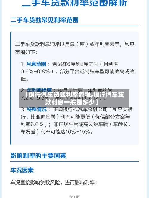 【银行汽车贷款利率流程,银行汽车贷款利息一般是多少】