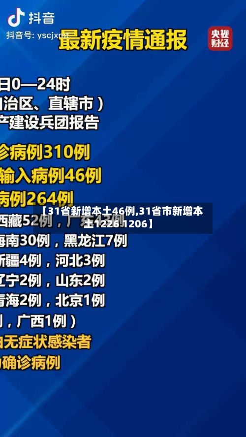 【31省新增本土46例,31省市新增本土1226 1206】-第2张图片
