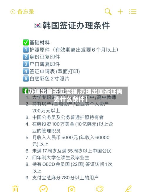 【办理出国签证流程,办理出国签证需要什么条件】
